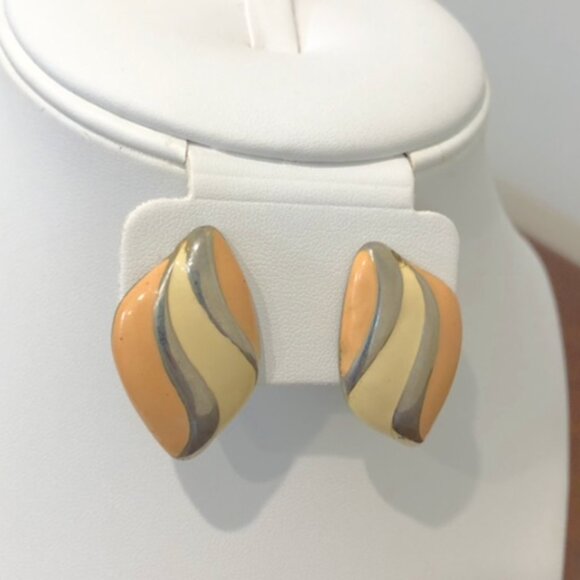 Geometric 80’s Color Block Pastel Statement Earrings. - Picture 1 of 12